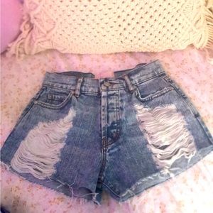 REVICE Distressed Jean Shorts